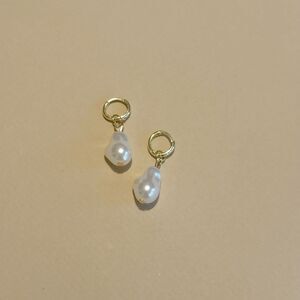 Anthropologie Gold and White Pearl Earrings